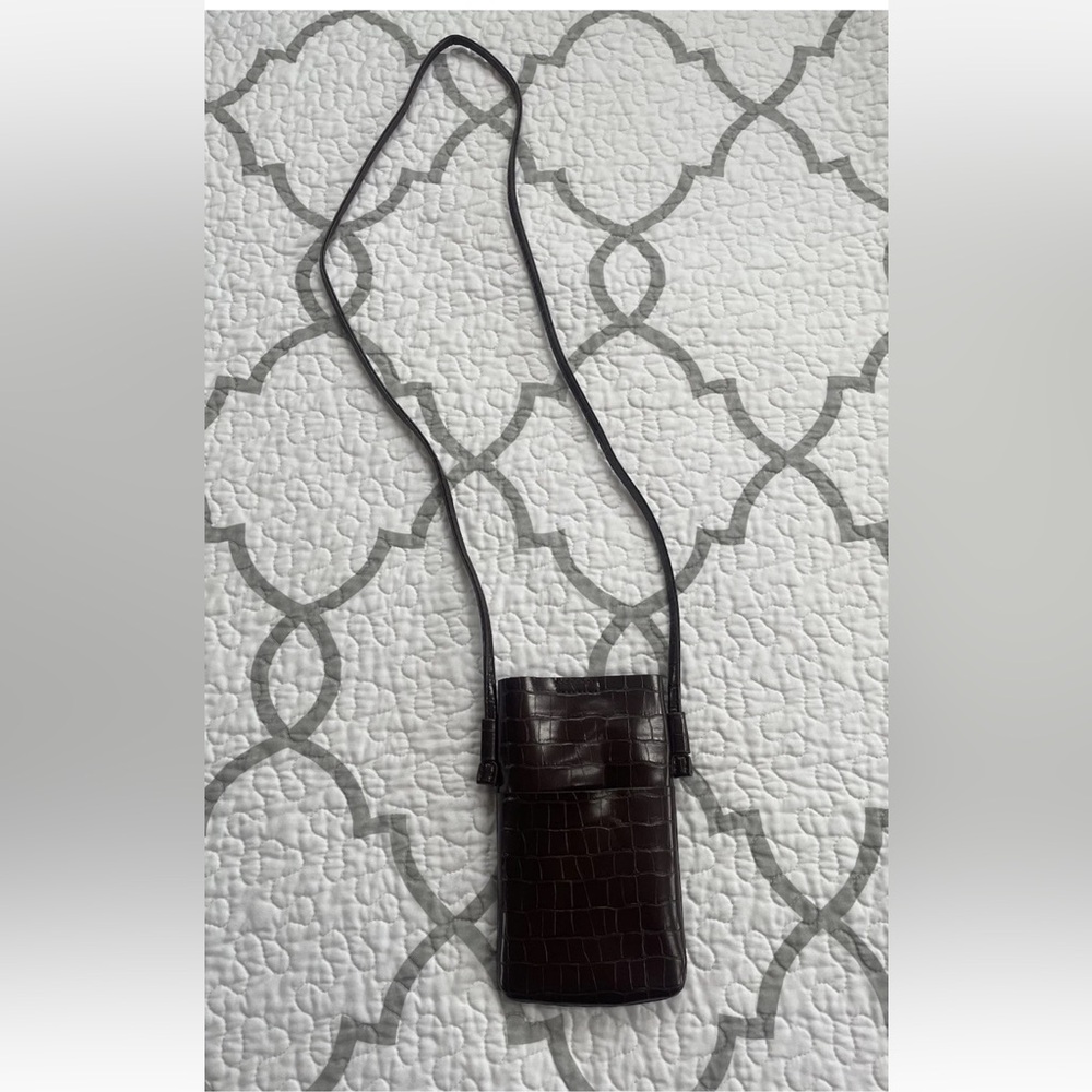 Old Navy Dark Burgundy Crossbody With Snap And Front Pocket